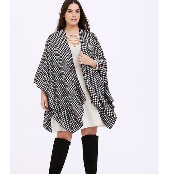torrid Sweaters - TORRID Ruana Gingham Wrap L 1X 2X 3X 4X 5X OS